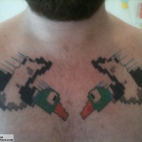 Duck-Hunt-chest-tattoo